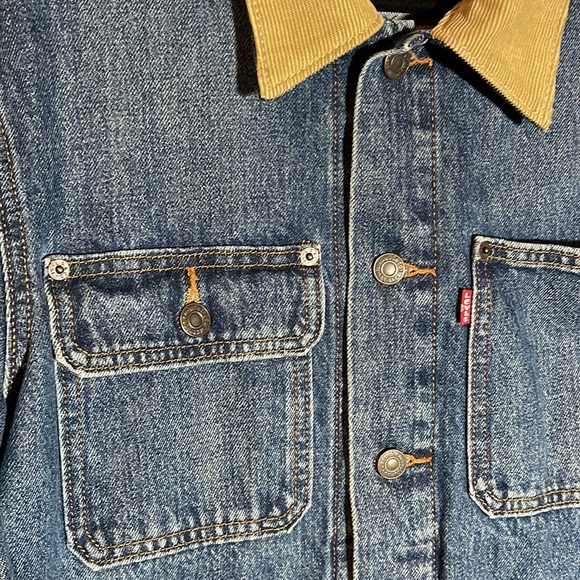 Levi’s Trucker Chore Jacket corduroy neck Size small oversized fit - Picture 4 of 9
